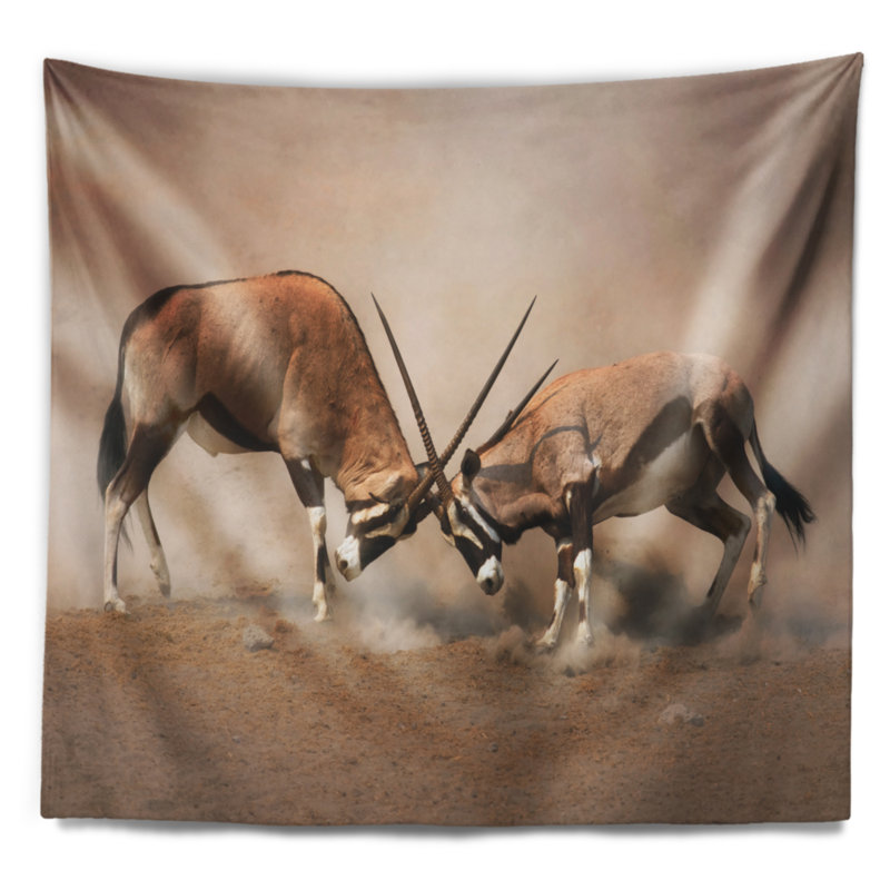 Tapisserie des antilopes de Gemsbok, H 68 po x l 80 po