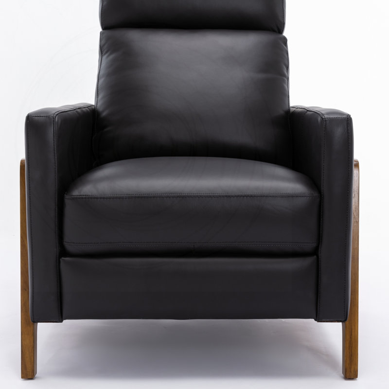 Fauteuil inclinable Mid-Century moderne avec dossier en cuir fleur