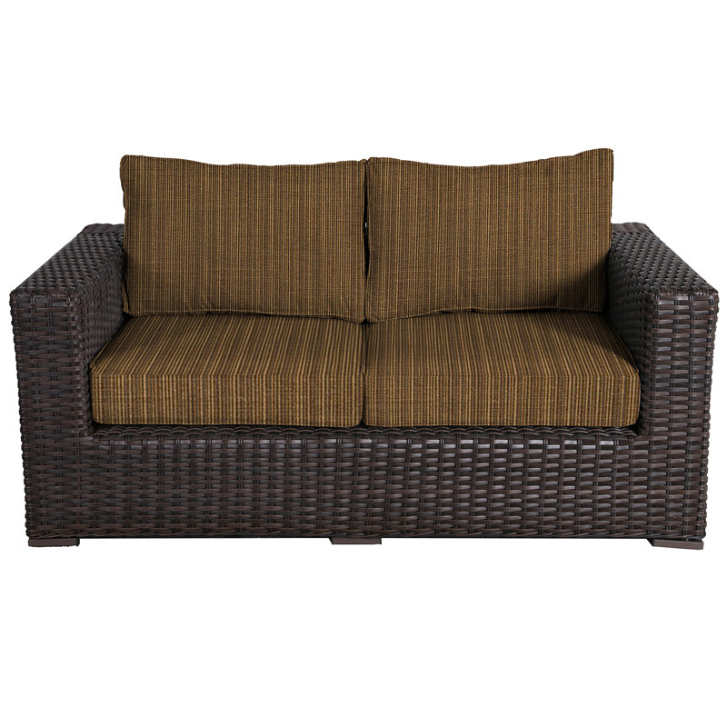 Woodham 65'' Wide Loveseat with Cushions, Dupione Oak