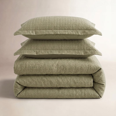 Waffle Cotton Duvet Cover Set