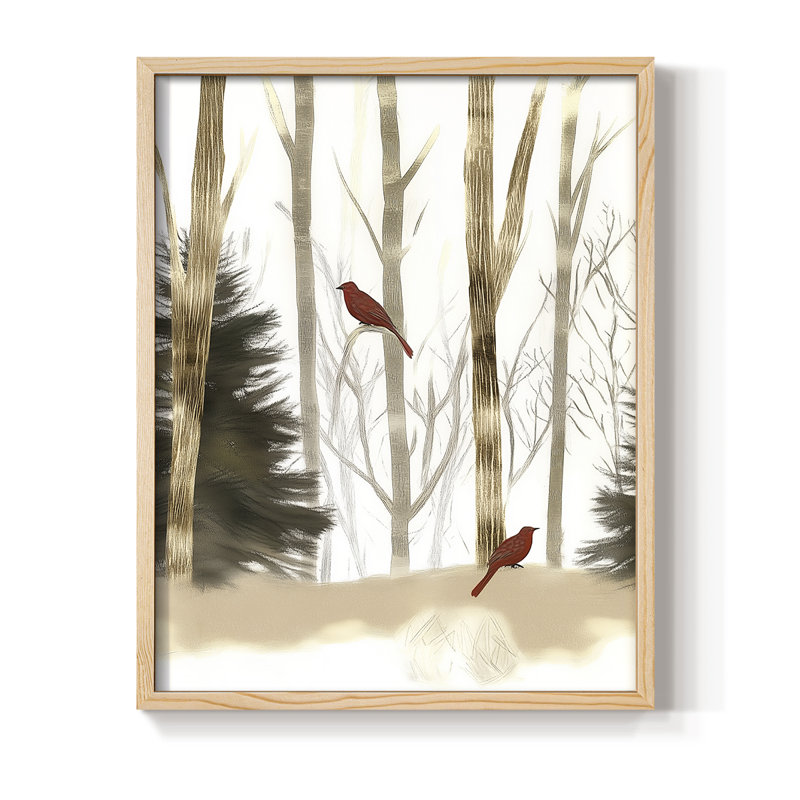 «Christmas Holiday Art CCL XXXVI», reproduction d'art encadrée - bois massif, H 30 po x l 24 po, Naturel