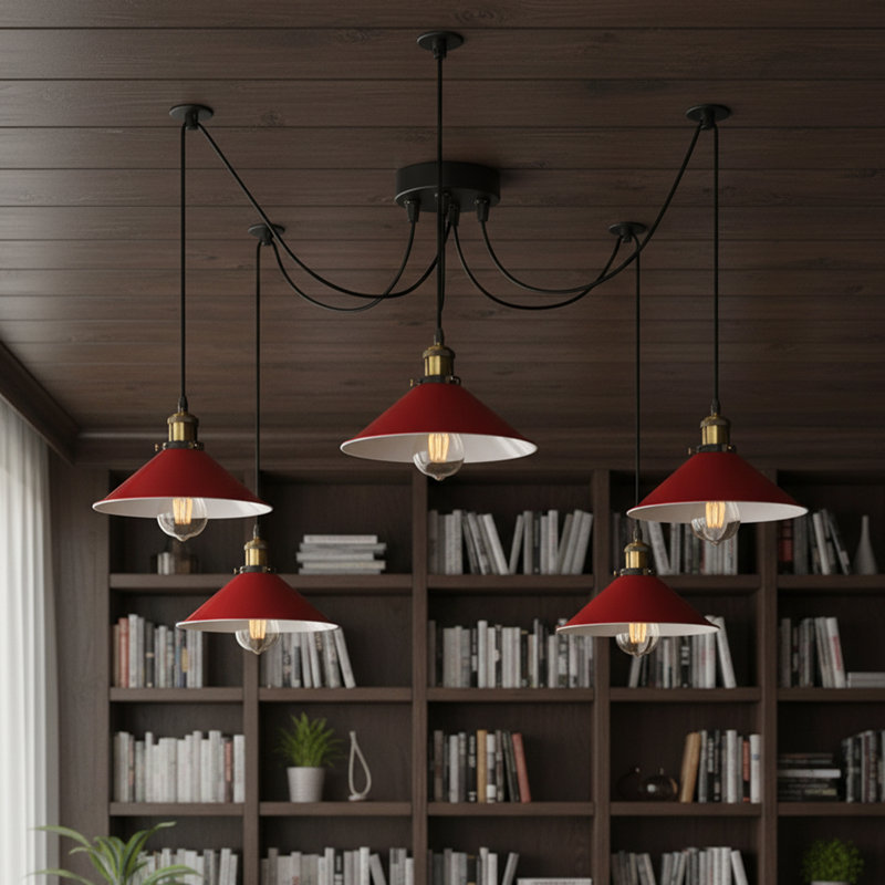 5 - Light Cone Pendant, Red, Yes