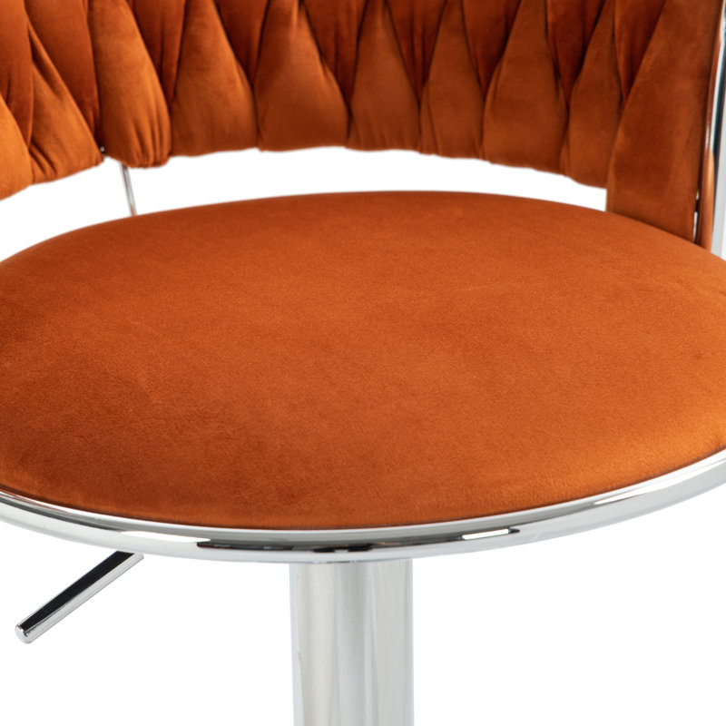 Tabouret de bar Christal, Orange, Argent