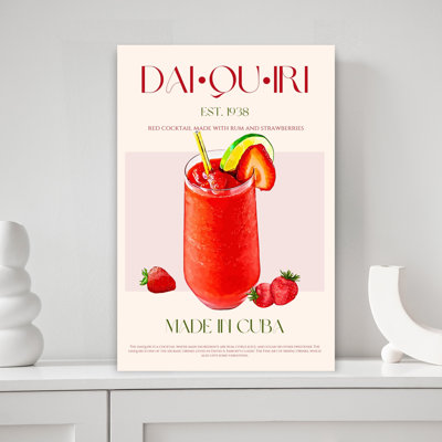 Classic Strawberry Daiquiri Vibrant Contemporary Fruit Summer Wall Art