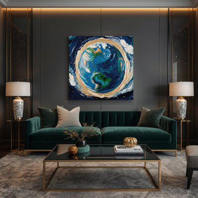 Space Earth from space Blue Canvas Wall Art