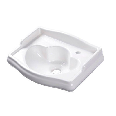 WS Bath Collections Retro 11.8'' Glossy White Ceramic Rectangular Bathroom Sink