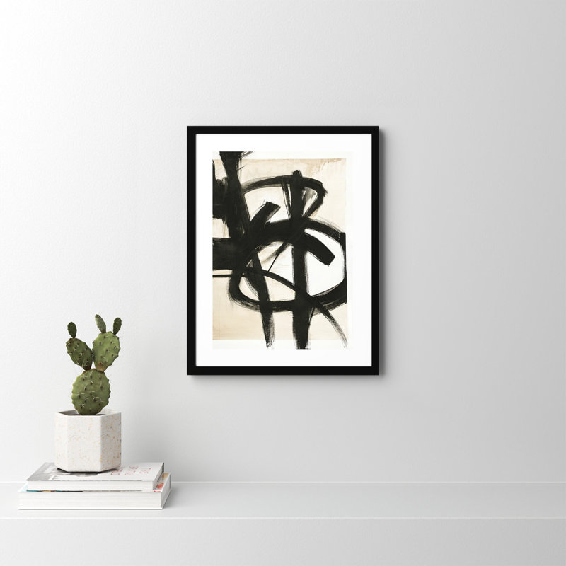 Graphical Shapes 7 by Design Fabrikken, 26.12" H x 20.12" W x 0.88" D, Black Framed Paper