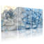 Ensemble de 3 tableaux muraux sur toile à motifs floraux bleus et blancs-999106618
