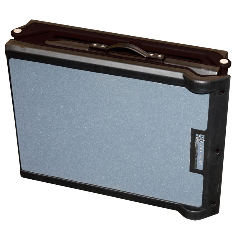 Gray and Black Tri-Fold Skid Resistant Pet Ramp