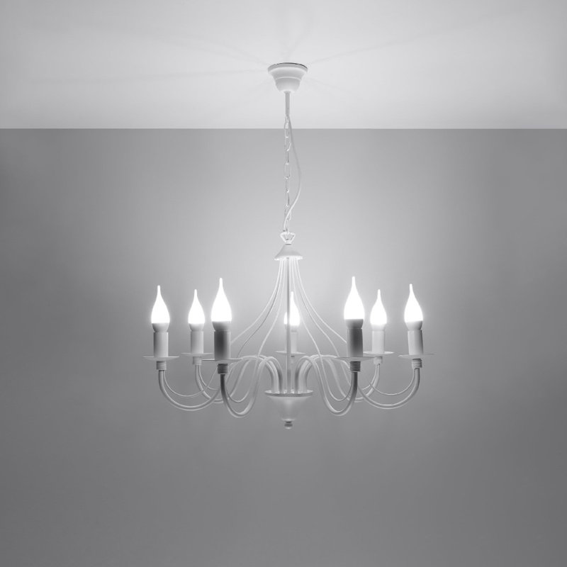 Collyer 7 - Light Chandelier, Biały