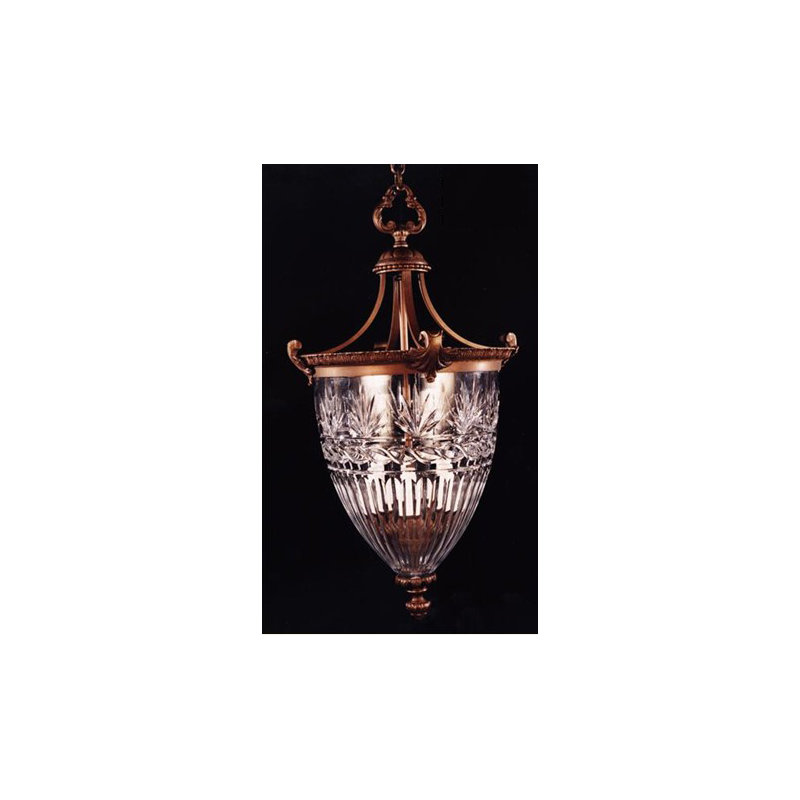 Aman 6 - Light Bowl Pendant, French gold with brown patina