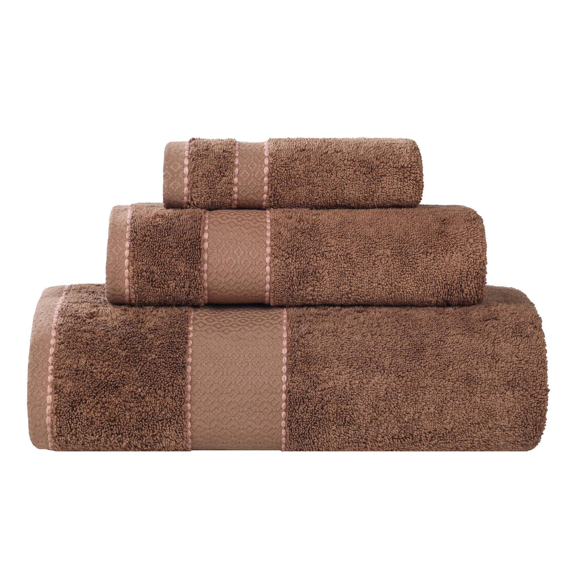 Niles 3 Piece Egyptian Giza Cotton Towel Set, Chocolate