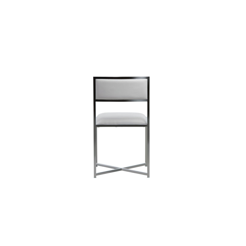 Chaise d'appoint rembourrée Malen, Similicuir blanc performance