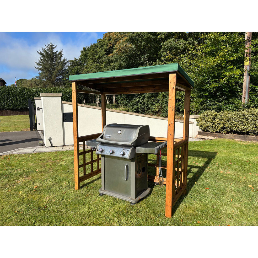 Wine 1.7 x 1m Solid Wood BBQ Gazebo