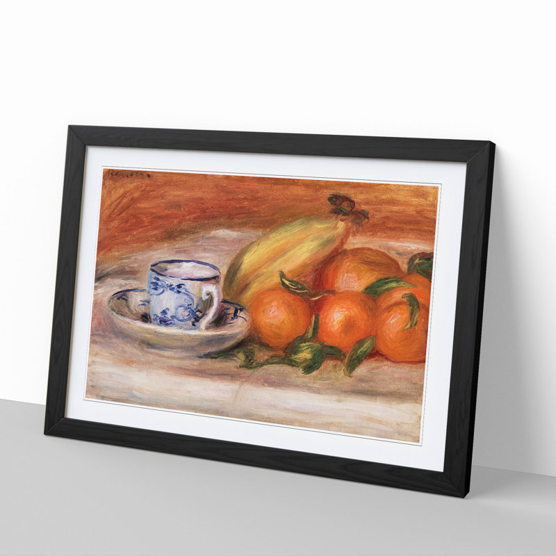 Still Life with Fruits Vol.2 by Pierre-Auguste Renoir - Picture Frame Painting, 27cm H x 36cm W x 2cm D, Black