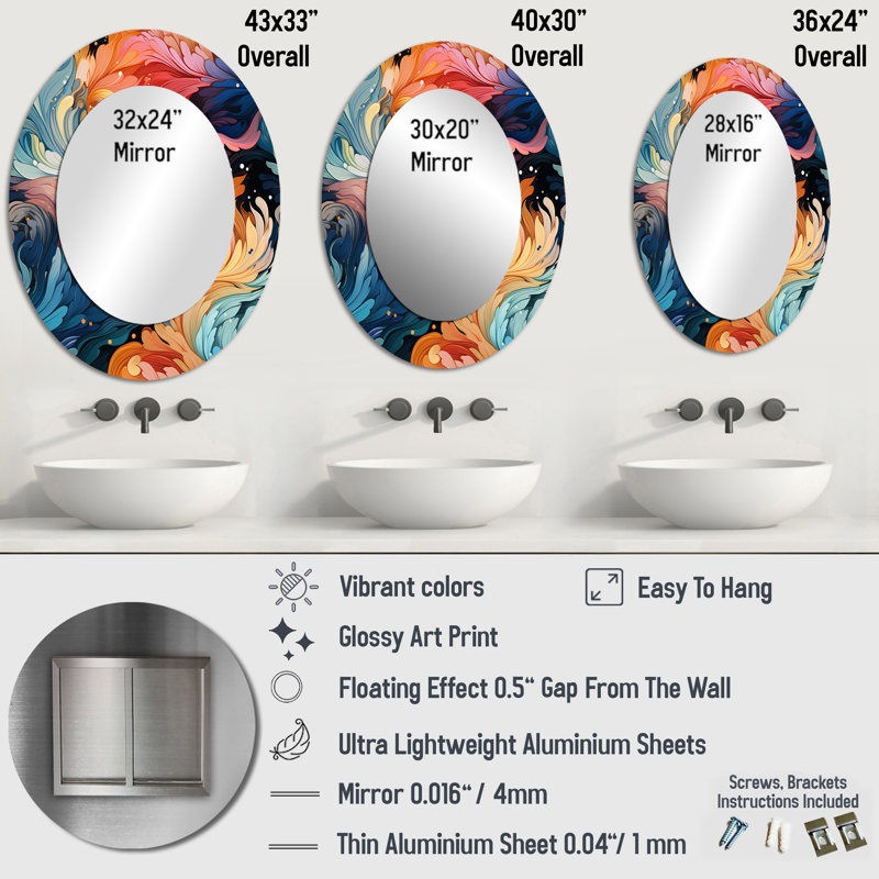 Rittany Artistic Whirls Paisley Motif - Paisley, H 36 po x l 24 po, Ovale