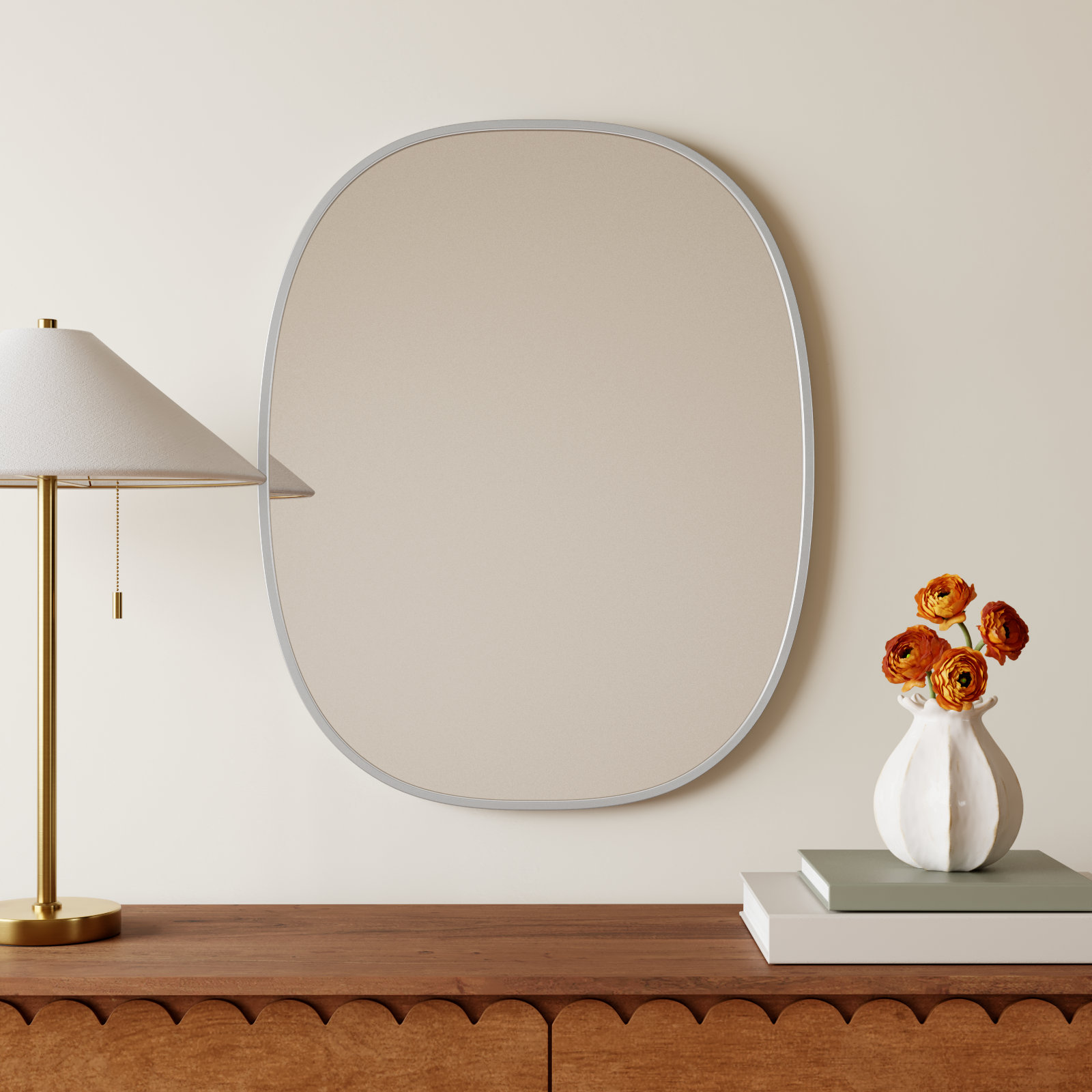 Sabine Accent Mirror, Silver, 30" x 24"