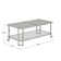 Sharold Chrome Finish Coffee Table With Textured Glass Top