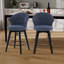 Tabouret de comptoir pivotant rembourré à oreilles avec pieds en bois massif (ensemble de 2)-380726182
