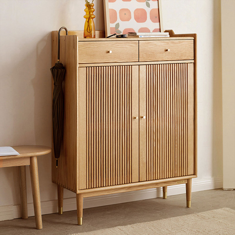 Modern Burlywood Solid Wood Shoe Storage