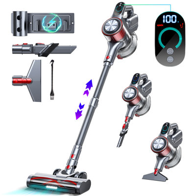 Cordless Vacuum Cleaner,Stick Vacuum Cleaner With Touch Screen,Handheld Vacuum Cleaners for Home Pet Hair Carpets Hard Floors,400W 35KPA 45Mins 1.2L Large Capacity,Wall Mount Charging, Self-Standing