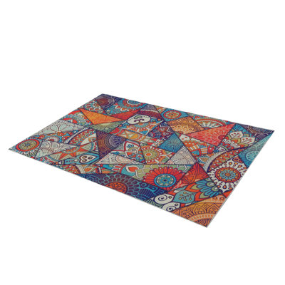 Premium Hall Carpet, 3.3 x 6.6 Feet, 100% Polyester, 0.3 in Pile Height | Antibacterial, Non-Slip Underside, Machine Washable | Elegant 3D Digital Print Design, Perfect for Entryways & Living Rooms