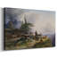 Paysage alpin avec un berger et un bouvillon-Art sur toile tendue avec châssis-Gauermann-c. Milieu du 19e siècle-1879515926