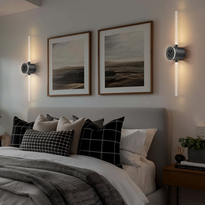 Dimmable Flush Mount Wall Sconce Touch Control Rechargeable Modern for Bathroom Bar Mirror Mural