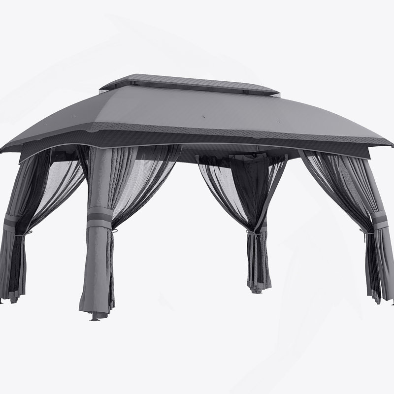 Pavillon de jardin 10 pi x 13 pi Outsunny, Gris