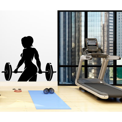 Décalcomanie murale de gymnastique, remise en forme, motif de fille, art mural, gym, femme, décalcomanies murales, CrossFit