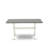6 Piece Dinette Set Contains a Rectangle Dining Table with X-Legs and 4 Baby Blue Linen Fabric Parson Chairs with a Bench, linen white Finish-85265041-85265036