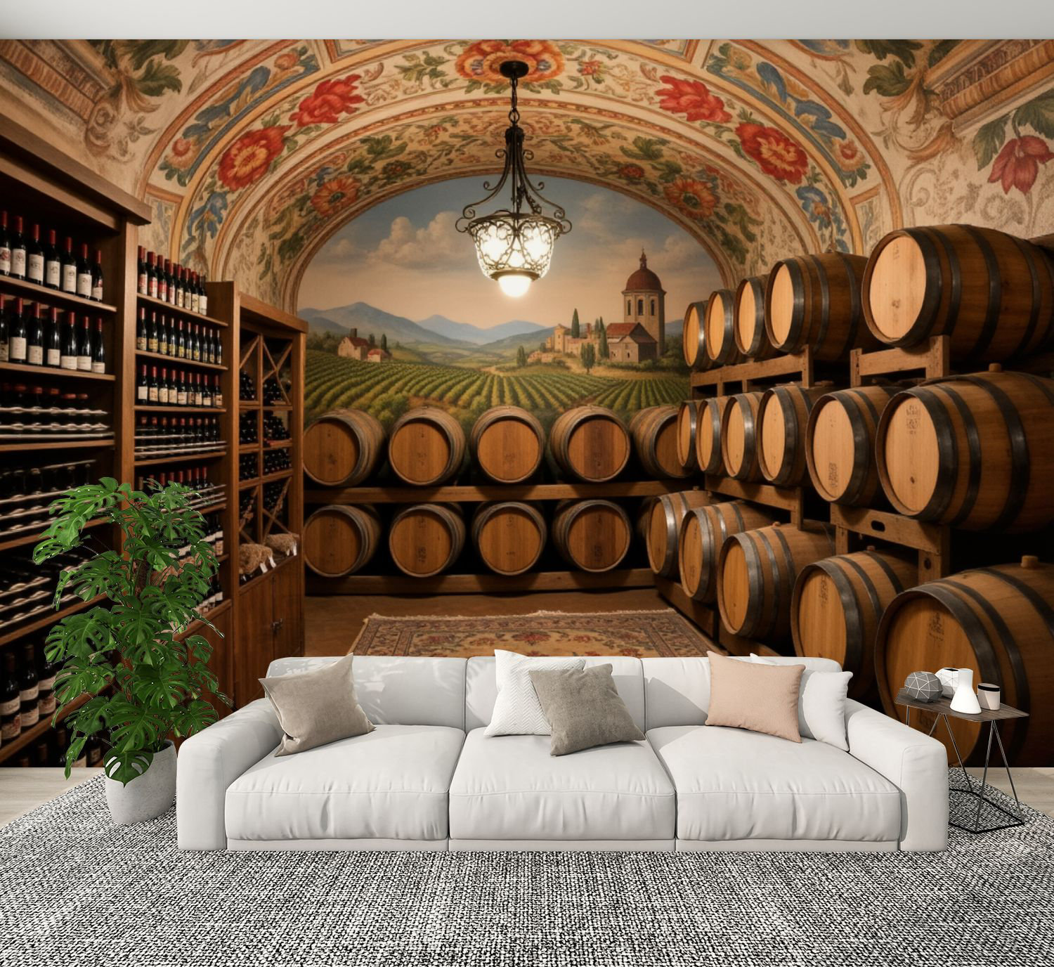Red Barrel Studio® Peel and Stick Wallpaper Rustic Wine Cellar Wooden ...