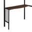 Lit simple mezzanine en métal pour chambre à coucher, noir. Bureau et garde-corps-118035589