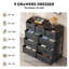Commode 9 tiroirs avec plateau en bois Reinardo-2072363603