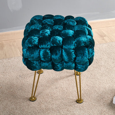 16" Wide Velvet Square Ottoman