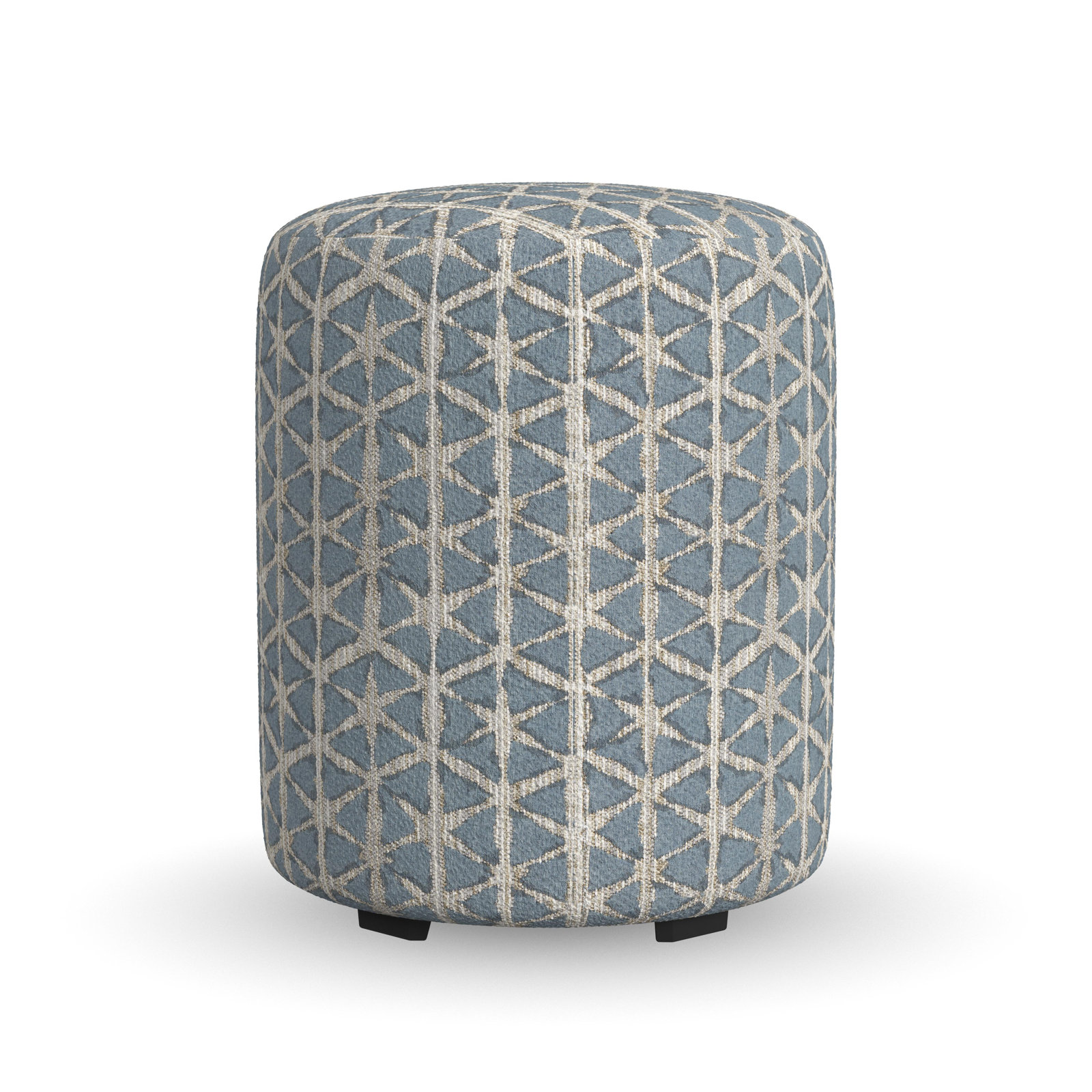 Birchbrook Upholstered Ottoman, Blue Polypropylene/Olefin