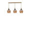 Élégant lustre en métal avec capuchon en verre, finition miel et or, hauteur réglable | Dimensions: 23,6 po x 2,4 po x 1,2 po | 3 x douilles E27 (40 W maximum) | pour le salon, la salle à manger et le vestibule, design élégant et fonctionnel-2108508516-2108508520-2108508522