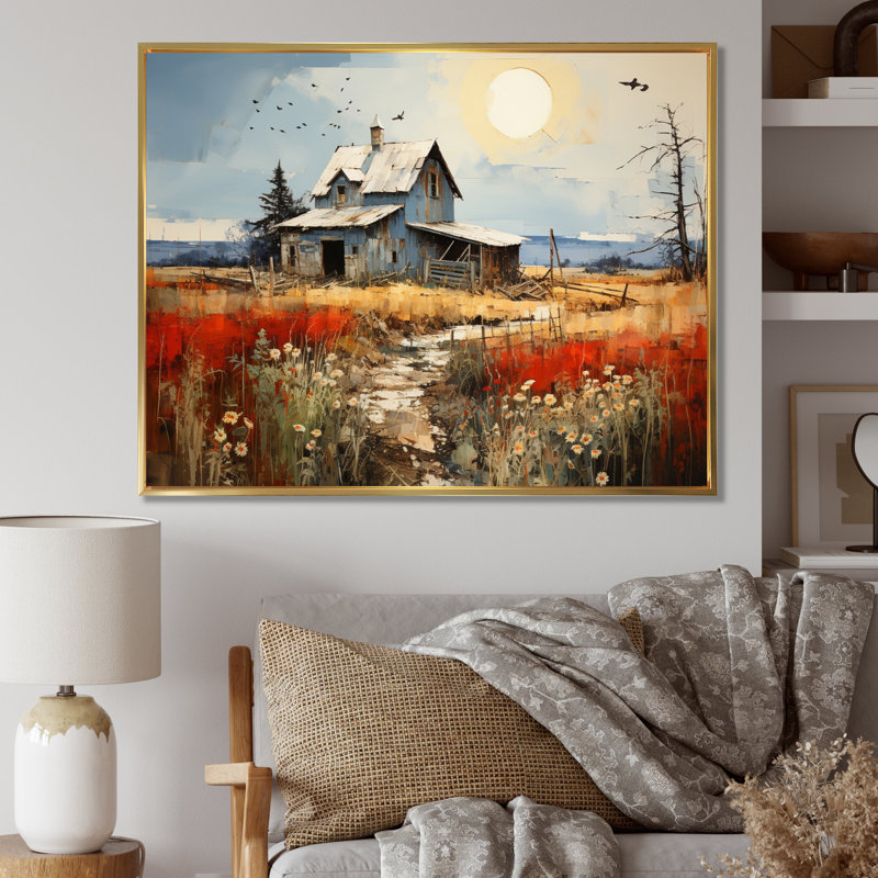 Collage Martella Farmhouse - impression, H 24 po x l 32 po x P 1 po, Cadre flottant doré