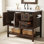 Ensemble de meuble-lavabo de salle de bain avec lavabo 36,6 po Chimira, brun rustique