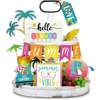 Ensemble de 11 plateaux décoratifs à plateaux décoratifs d'été 11 pièces Hawaii