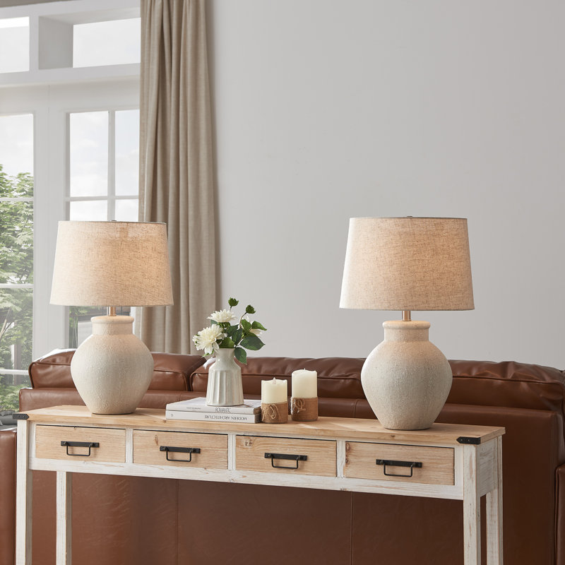 Avgust 24.25" Ceramic Table Lamp Set