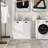 White Laundry Sorter Cabinet With Two Compartments. Contemporary Style. Removable Bags For Organization. E1 Made Painting. Stable And Safe. Surface. . Assembly Guide Included. 100-Pound Load - White.