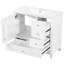 Meuble-lavabo sur pied 36 po avec lavabo en céramique, panneau de fibres à densité moyenne et base en bois massif, 3 tiroirs et armoire, finition blanche-1375374231