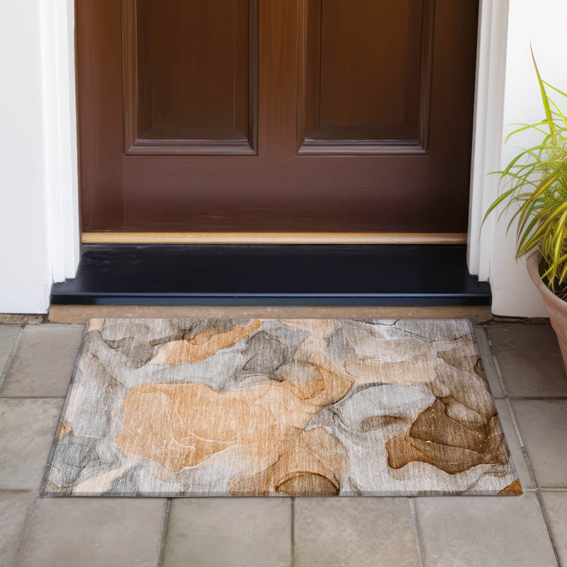 Alfonzo Washable Abstract Indoor / Outdoor Rug, Rectangle 1'8" x 2'6"