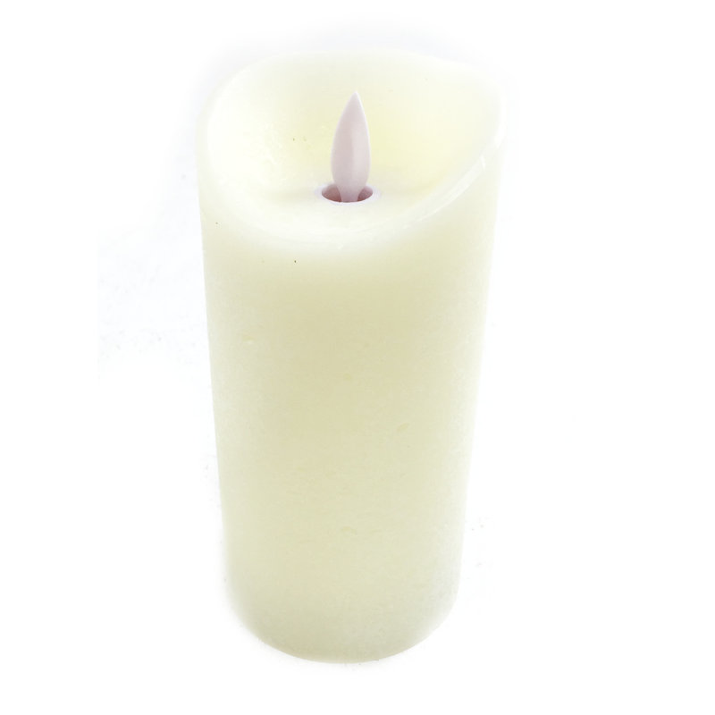 Unscented Flameless Pillar Candle, 15cm H x 7.5cm W x 7.5cm D, Red