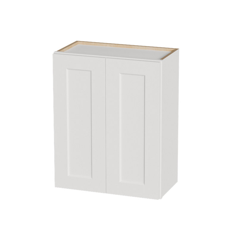Armoire murale en bois massif de 24 pouces avec portes à fermeture douce et tablettes réglables pour la cuisine, la salle de bain et la buanderie