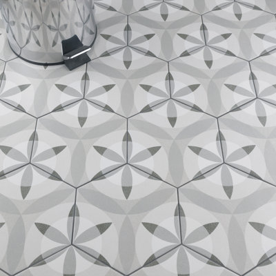 Hexatile 7"x 8" Porcelain Moroccan Wall & Floor Tile