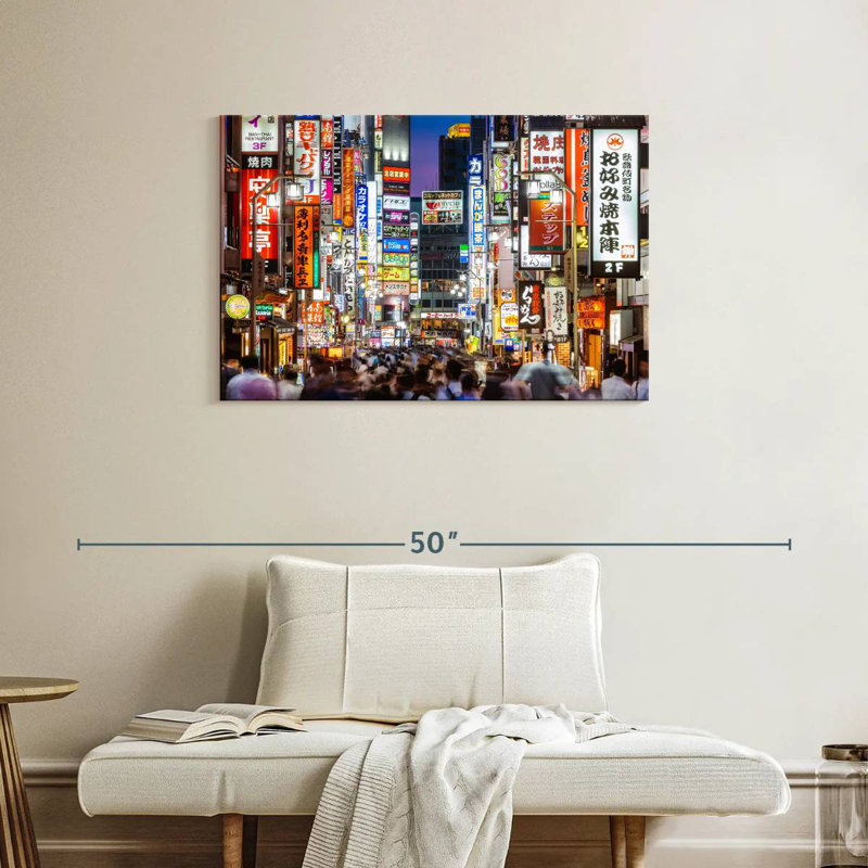 Crowded Shinjuku Tokyo, 24" H x 36" W