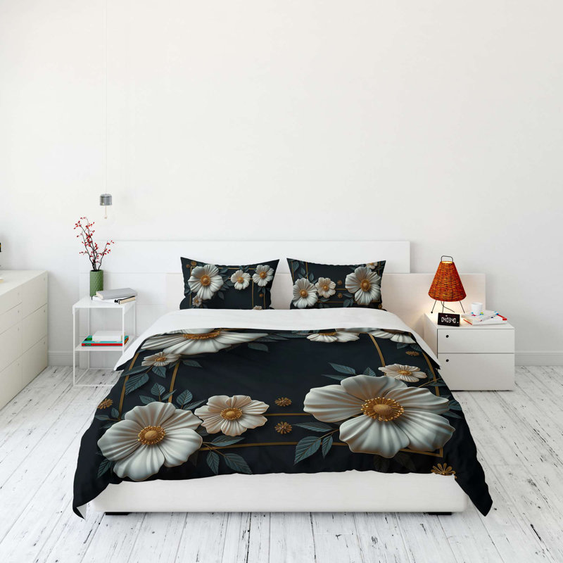 Luxury King Quilt Cover Set (3 Pieces) - 70% Polyester / 30% Cotton, 94.5 x 86.6 inches | Soft & Durable, 120 Thread Count, Button Closure Duvet Cover & Envelope Pillowcases | Machine Washable, Elegant Home Bedding