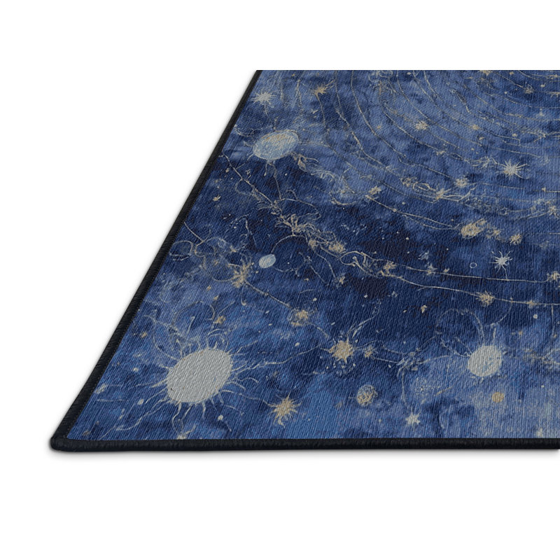 Machine Washable Gray Area Rug, Round 7'